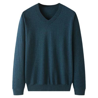 加肥加大V领羊毛衫男款秋冬内搭