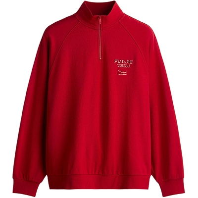 HM男装女装卫衣2025秋季新款加绒立领上部拉链长袖套衫1252100