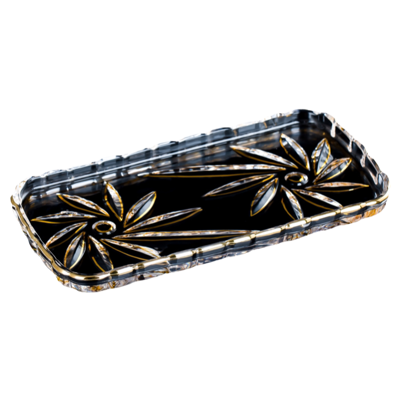 水晶玻璃欧式奢华描金水果盘托盘
