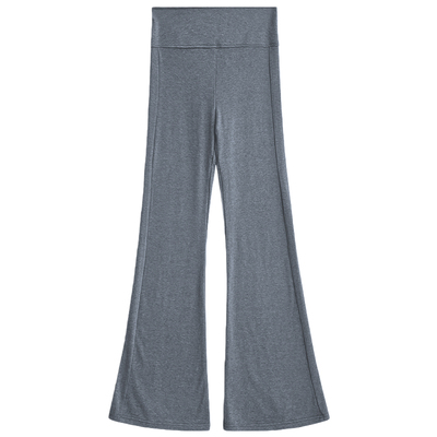 复古灰色显瘦加绒瑜伽微喇运动裤