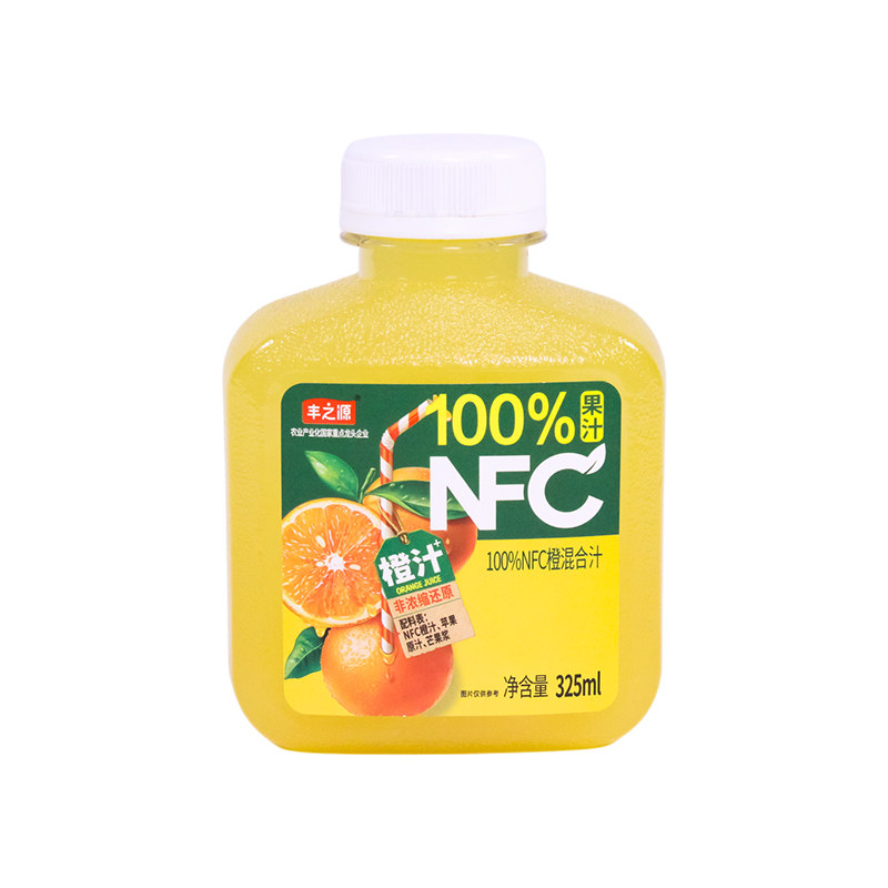 【325ml*8瓶】丰之源100%NFC橙汁混合葡萄汁桃汁苹果汁果汁饮料