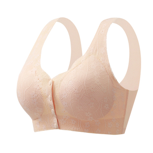 新款前扣内衣聚拢收副乳防下垂女文胸背心式哺乳蕾丝无钢圈胸罩女