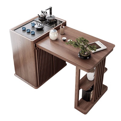 悦居逸彩岩板茶桌桌面可拉伸