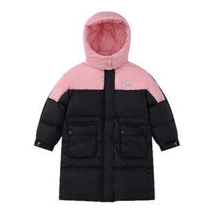 笛莎官方童装女童加长款羽绒服冬季新款大童女孩过膝儿童外套迪沙