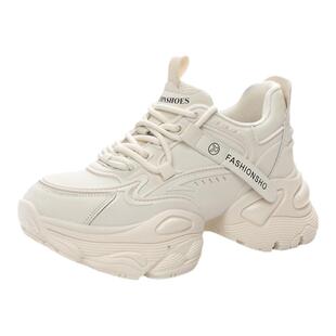 真皮厚底老爹鞋女2026新款春季女鞋增高小白鞋春款百搭休闲运动鞋