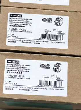议价西门子原装正品断路器3RV2011-1AA10 1.1-1.6A 3RV20111AA10