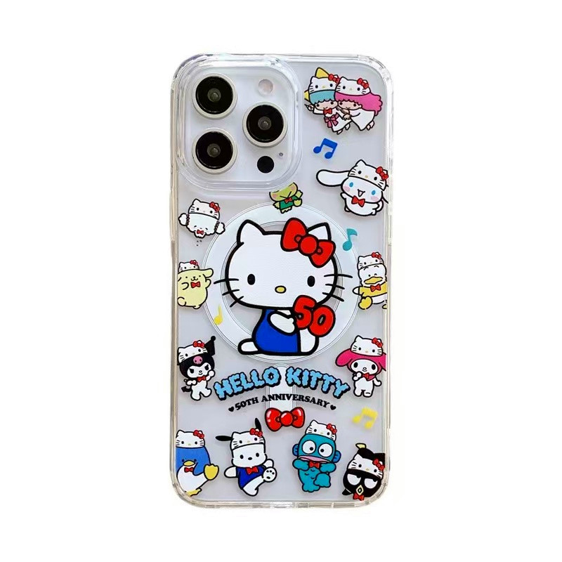 日本HelloKitty凯蒂猫可爱小丑鱼适用iPhone17ProMax手机壳无线磁吸充电时尚i15pro苹果16软壳防摔14PM保护套