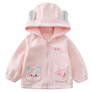 女童柔软棉布外套春秋季2026新款儿童春装女宝宝夹克小女孩卫衣