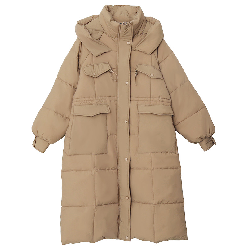 胖莹莹大码女装260斤胖MM休闲韩版棉服长款收腰保暖加厚泡芙外套