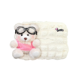 车载纸巾盒卡通可爱小熊挂式多功能女生创意抽纸盒装饰车内垃圾桶