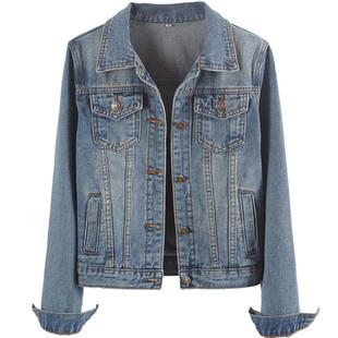 牛仔外套女春秋短款韩版新款修身显瘦正肩长袖大码牛仔服上衣怀旧