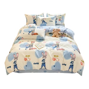 乌萨奇纯棉床上四件套疯狂动物城儿童床品全棉男被套床笠宿舍三件