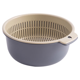 厨房双层洗菜盆碗筷沥水篮多功能塑料圆形洗菜盆家用洗菜篮水果