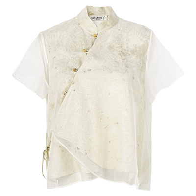 新中式国风立领真丝衬衫米思阳