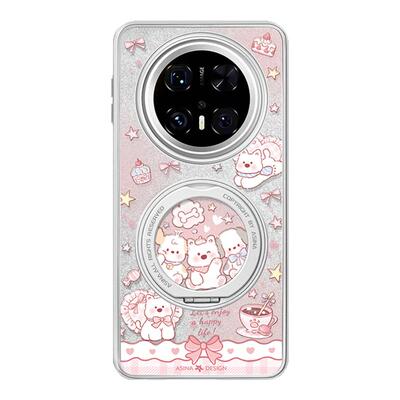 星星西高地适用华为Mate60Pro手机壳磁吸带支架新款mt70por+支点套ins风Qo1高级感可爱防摔mete60全包闪粉女