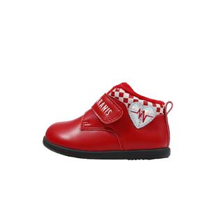 泰兰尼斯冬季新款新年小红色靴女宝宝防滑软底公主鞋女童学步鞋子