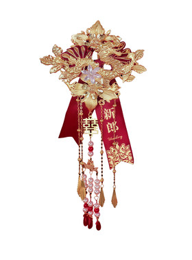 新潮中式新郎新娘结婚胸花豪华版