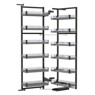 厨房高柜大怪物拉篮浅柜抽屉式阻尼联动零食柜收纳篮餐边置物架