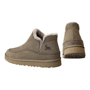 公羊男鞋加绒保暖棉鞋男士2026新款冬季平底加厚东北运动雪地靴男