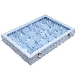 冰花绒首饰盒大容量戒指项链耳环吊坠多格手饰品透明珠宝收纳盒