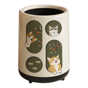 卫生间垃圾桶家用厕所客厅窄夹缝加厚带盖双层高颜值可移动带轮子