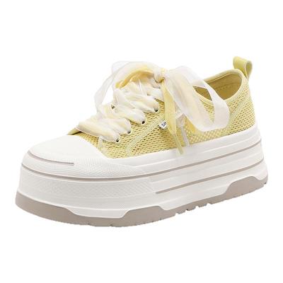 星期六舒适透气厚底增高小白鞋女