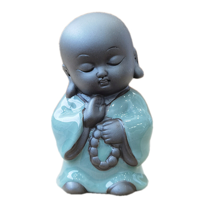 陶瓷禅意小和尚茶宠摆件