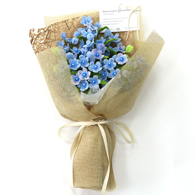 小清新蓝星花扭扭棒花束送闺蜜朋友节日礼物手工diy材料夏天拍照