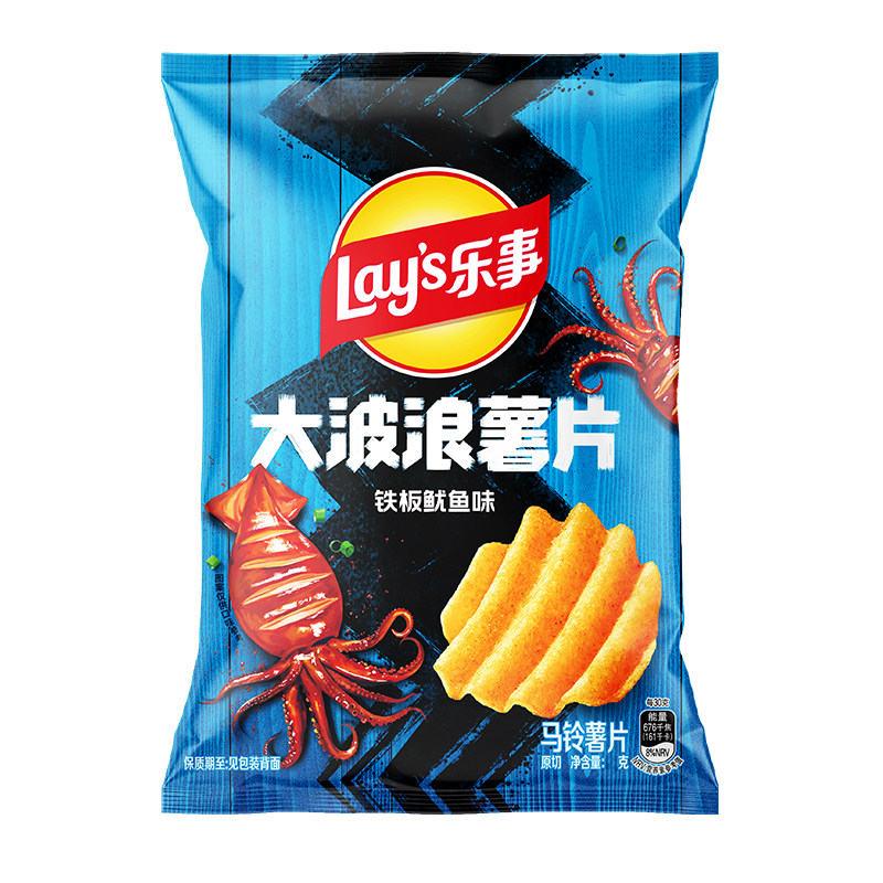 乐事大波浪薯片铁板鱿鱼味70g