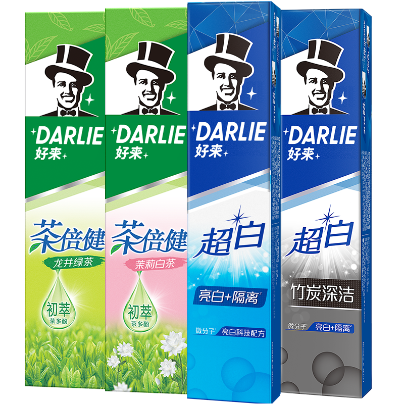 DARLIE好来超白茶牙膏190g×4支