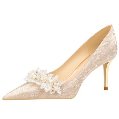 【手工串珠】秀禾婚纱两穿婚鞋