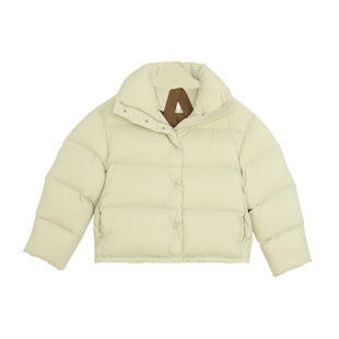 白鸭绒300G充绒短款立领羽绒服女冬季2025新款加厚面包服保暖外套