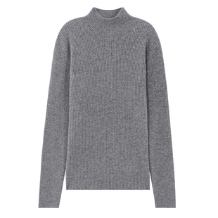 东黎山羊绒 女士春秋季针织半高领套头打底羊绒衫纯色百搭20S31