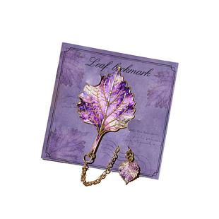 树叶金属书签复古高档精致高级感银杏四叶草叶脉书夹高颜值古典中国风创意文创纪念品奖励学生精美礼物可定制