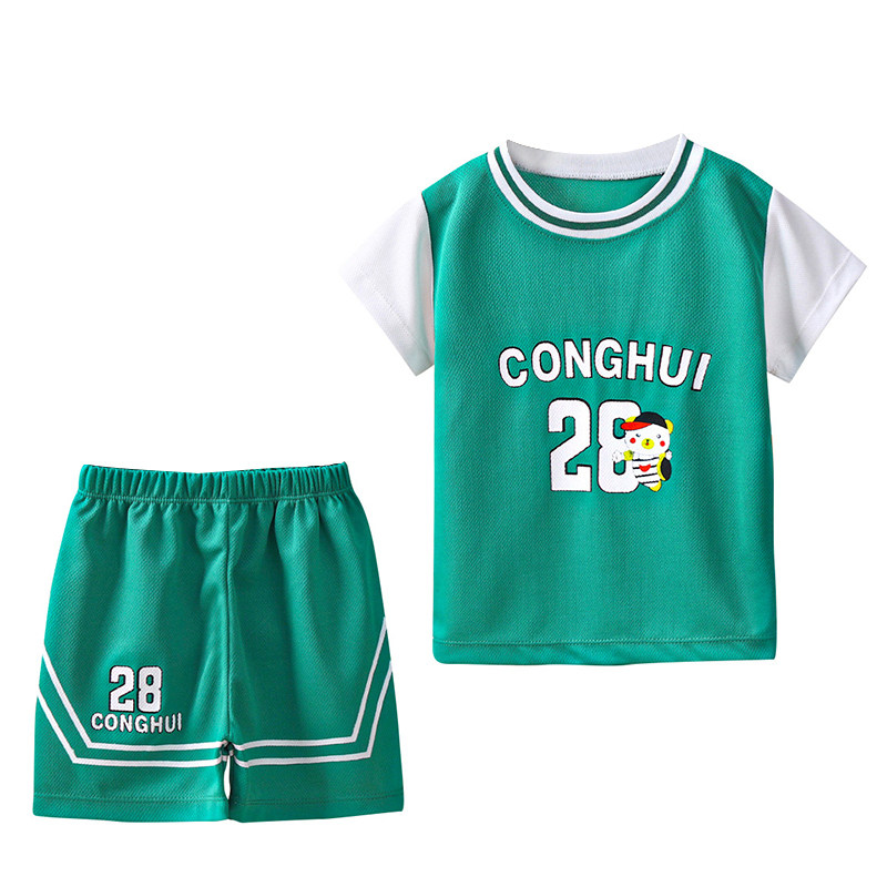 夏季儿童速干网眼篮球服两件套
