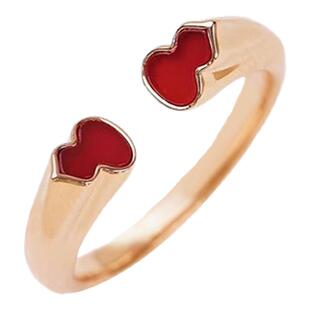 CAMIERY轻奢原创红色双葫芦戒指不掉色轻奢小众女款简约大方戒指