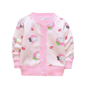 童装2023新款秋装女童开衫线衣儿童开衫外套婴幼儿韩版宝宝毛衣潮