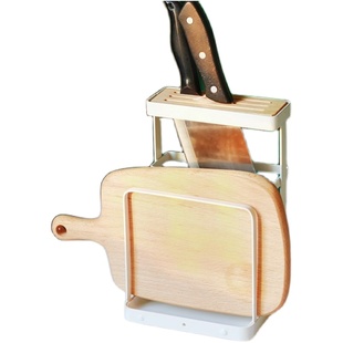 厨房坐式锅盖架置物架台面免钉菜板钻板架带接水盘菜刀收纳架