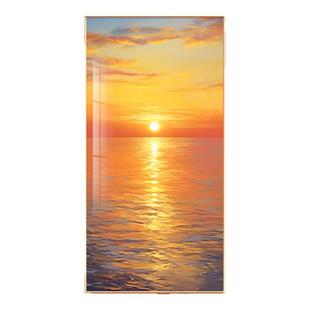 海上日出旭日东升玄关装饰画东墙壁画2025年新款竖版走廊过道挂画