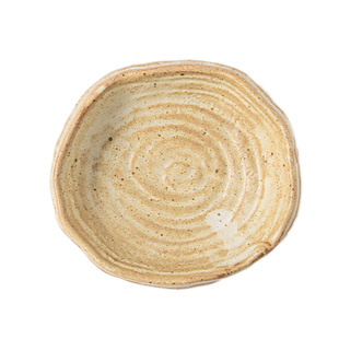 日式手工粗陶味碟复古小菜碟凉菜碟陶瓷调味碟蘸酱碟四足甜品碟子