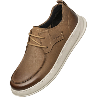 ZRO零度男鞋休闲皮鞋男2026春季新款男士时尚潮流歪头宽楦休闲鞋