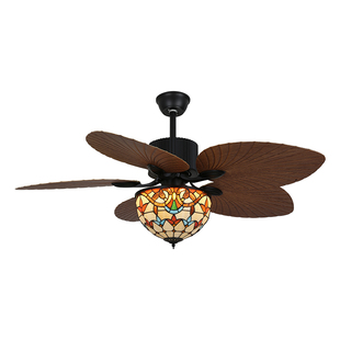 宸居高端复古风扇灯蒂凡尼客厅家用电扇带灯餐厅大气巴洛克吊扇灯