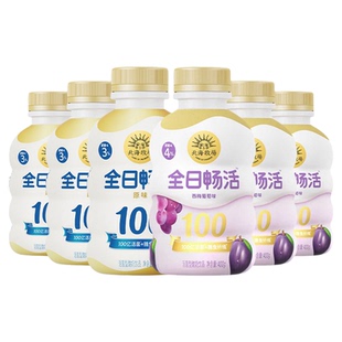 北海牧场全日畅活400g*6瓶原味西梅葡萄味低温乳酸菌风味酸牛奶