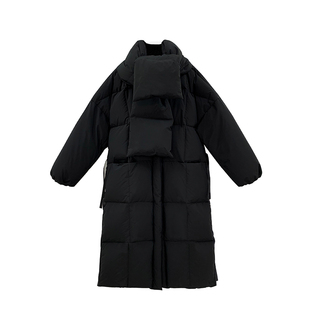 Middletone 充绒500g！宽松百搭超暖可拆卸围巾羽绒服面包服女