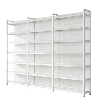 超市货架四柱白色可调节钢架