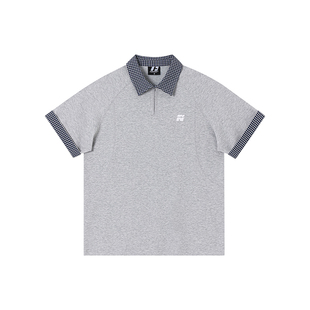 FORNINES假两件半拉链短袖POLO衫男款潮牌情侣上衣女夏季半袖T恤