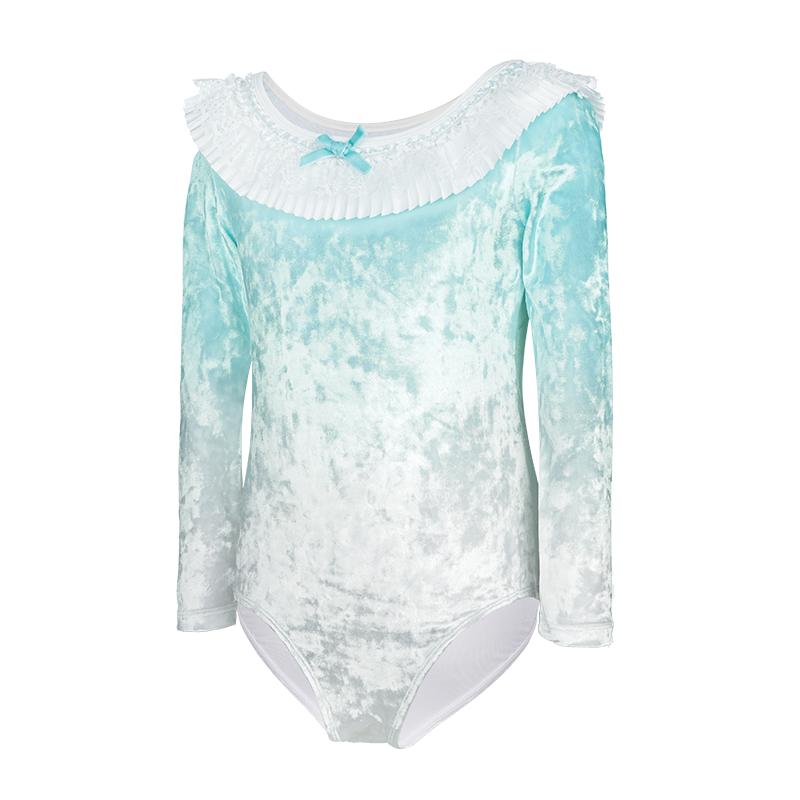 女童舞蹈服秋冬丝绒长袖练功服儿童芭蕾舞纱裙形体服跳舞演出服装