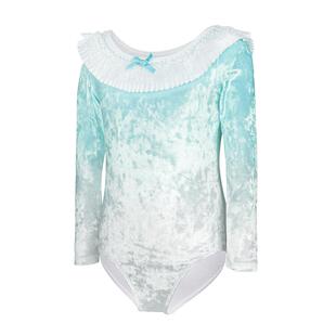 女童舞蹈服秋冬丝绒长袖练功服儿童芭蕾舞纱裙形体服跳舞演出服装