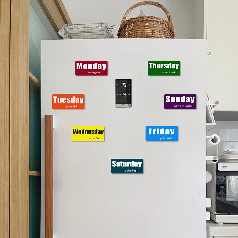 冰箱磁吸贴多色计划贴款磁力外贸星期磁计划表爆几收纳星期
