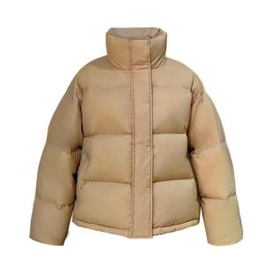 诗都奇2025新款95白鹅绒小个子羽绒服女短款立领加厚面包服外套冬